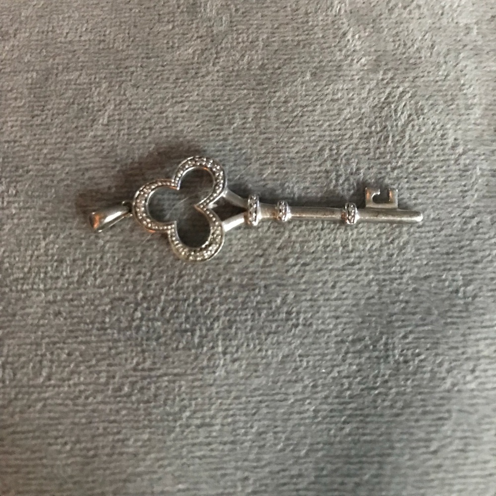 Sterling Silver and Diamond Key Pendant